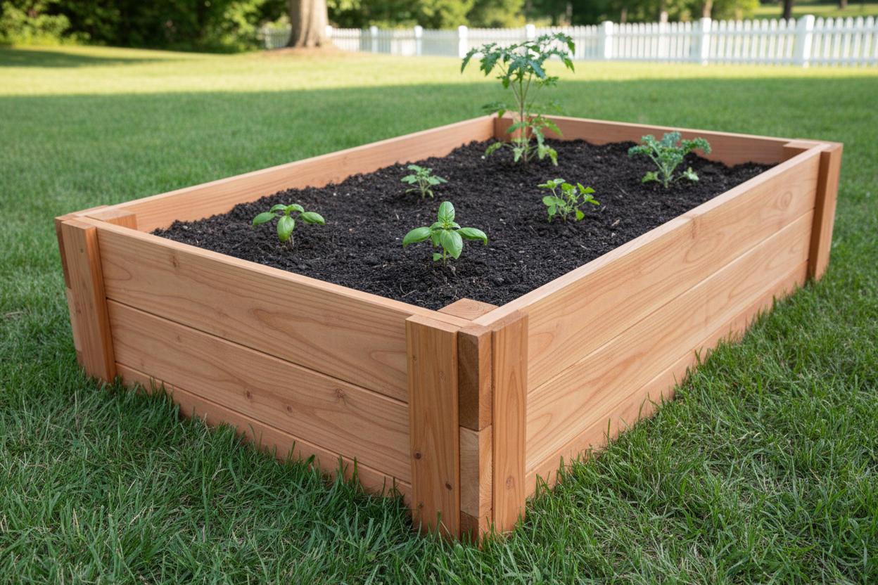 Raised Garden Bed Kit - 4x4ft Cedar Wood