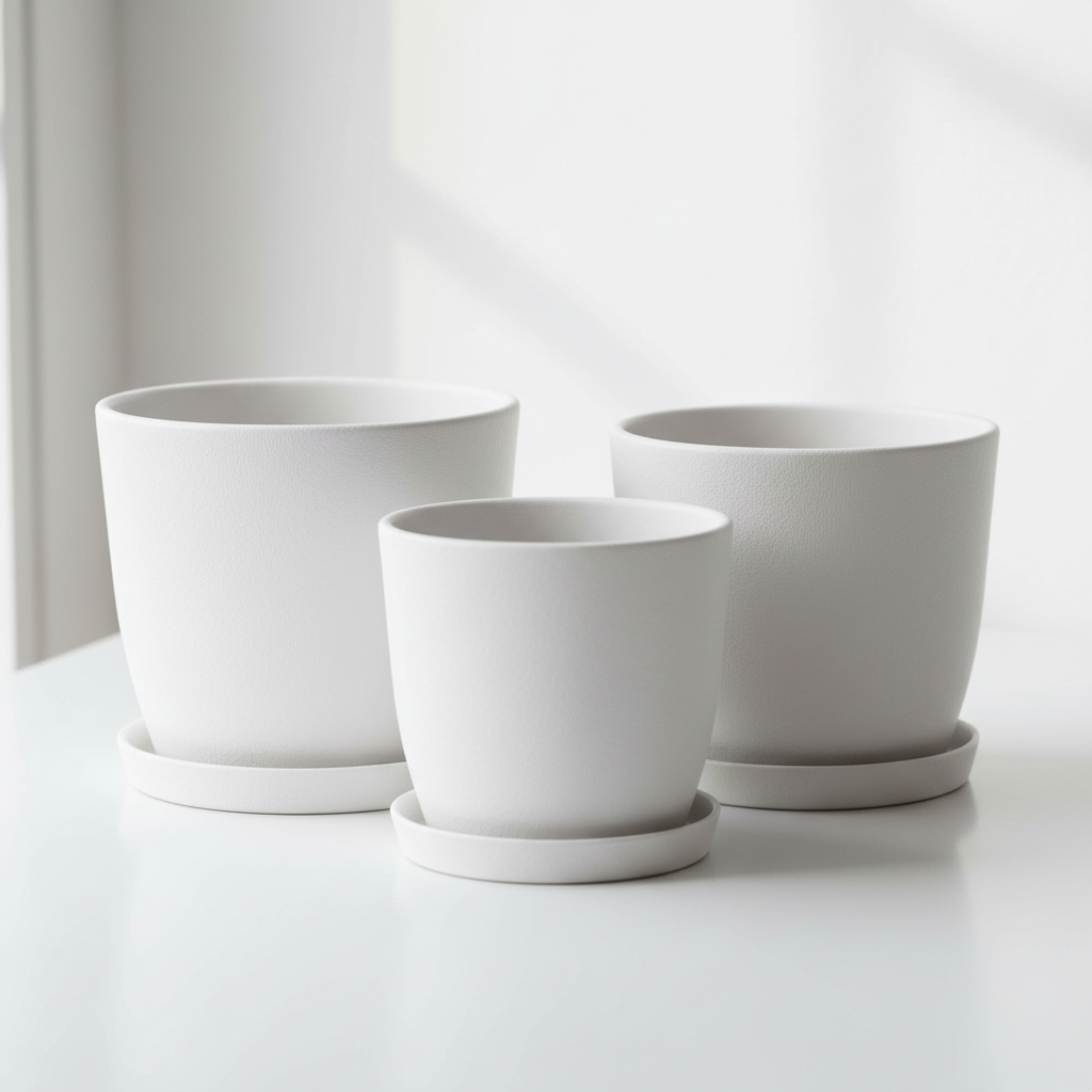 Indoor Plant Pots - Set of 3 (4", 6", 8")