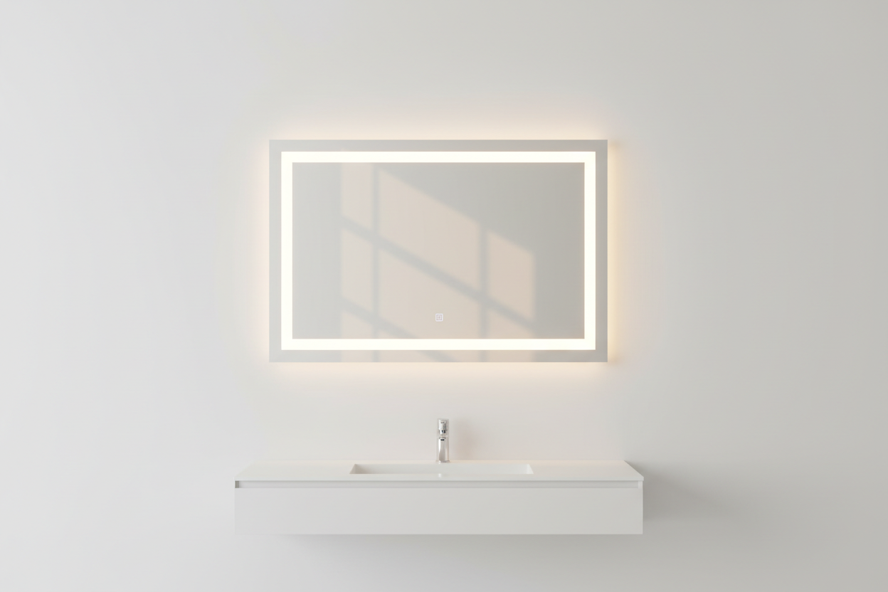 LED Bathroom Mirror with Built-In Lighting & Anti-Fog